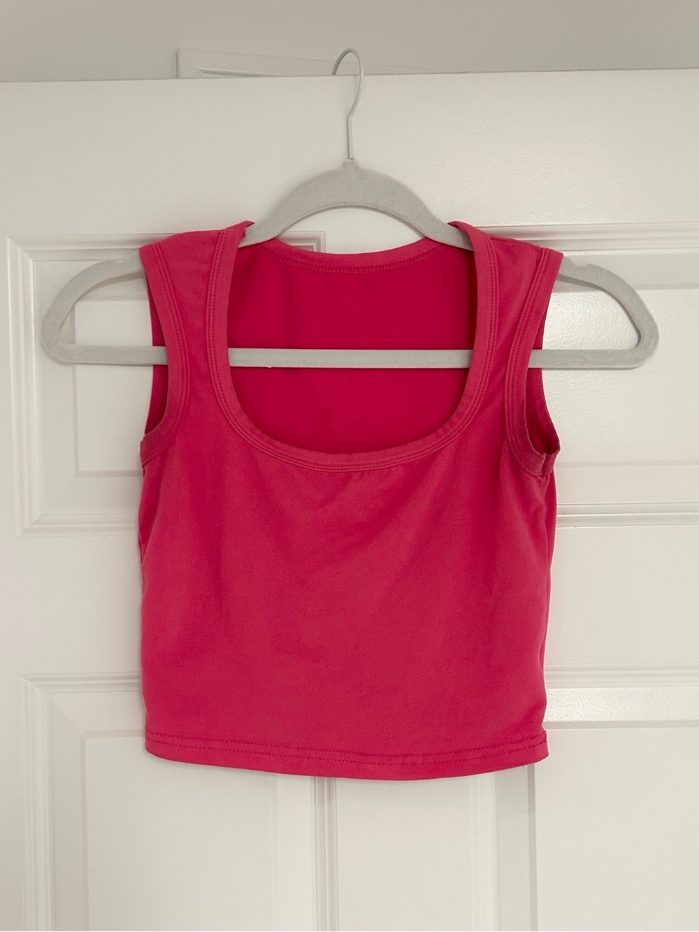 Bright Pink Cropped Tank Top